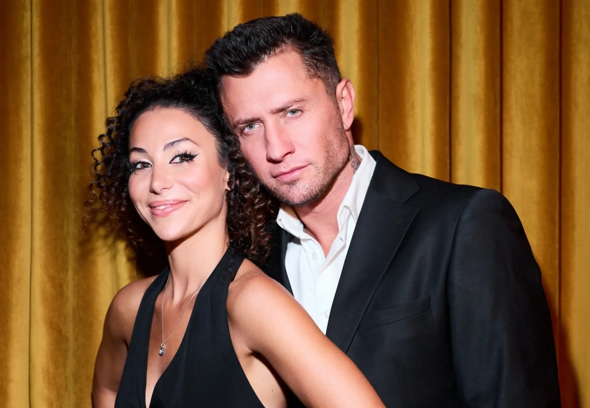 Павел Прилучный с женой Зепюр Брутян, Виктория Исакова и Нино Нинидзе на премьере сериала "13 Клиническая. Начало"