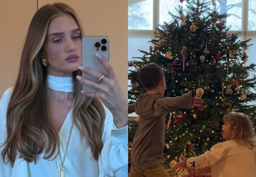 Рози Хантингтон-Уайтли показала, как проводит Рождество вместе с детьми