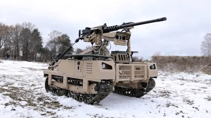 На вооружение ВСУ принят наземный беспилотник, оборудованный пулемётом M2 Browning