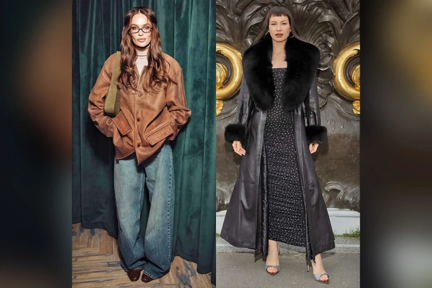 Звезды в коже: Водонаева в папиной куртке, Галич в винтажном пальто, Ивлеева в рубашке Chanel
