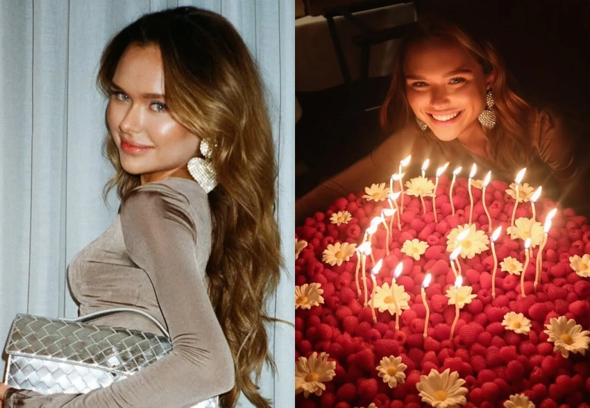 Облегающий наряд и трендовый торт: Стеша Маликова показала, как отметила 25-летие