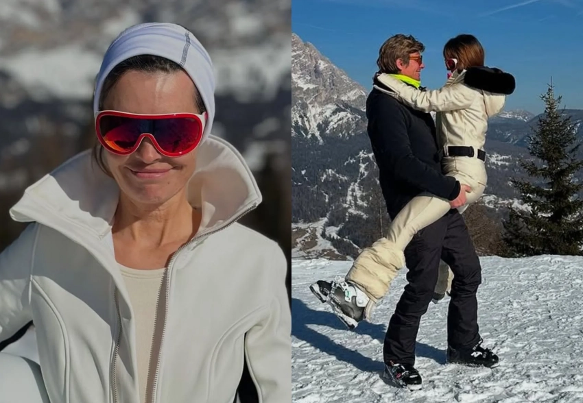 Оксана Робски с мужем и сыном отдыхает на горнолыжном курорте в Италии
