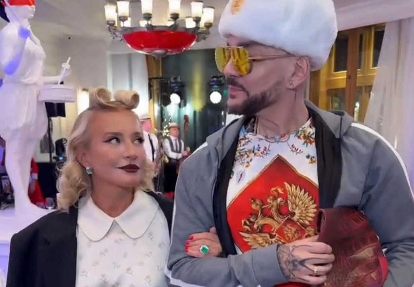 Виктория Шелягова, Филипп Киркоров и Маша Федорова в образе Людмилы Прокофьевны на дне рождения столичного ресторана