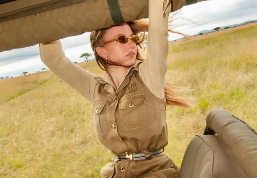 Сафари с жирафами и леопардами: Сидни Суини показала, как отдыхает в Танзании