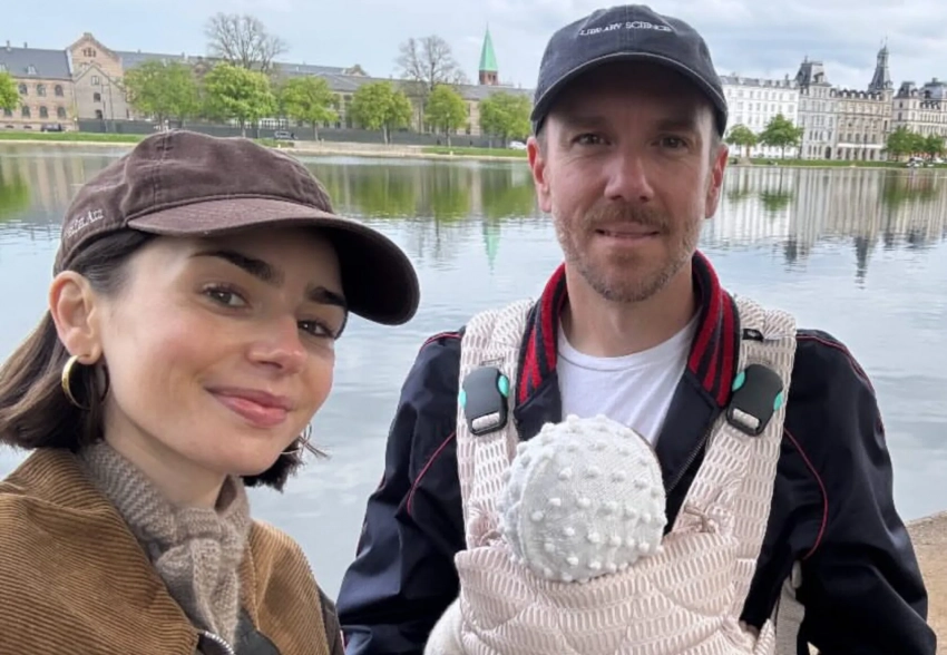 Лили Коллинз отдыхает в Дании с мужем и новорождённой дочерью