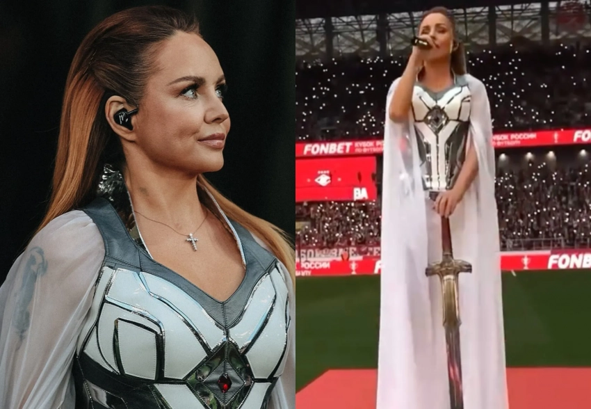 "Наша гладиаторка". МакSим выступила на матче "Спартака" и исполнила неофициальный гимн клуба "Знаешь ли ты"