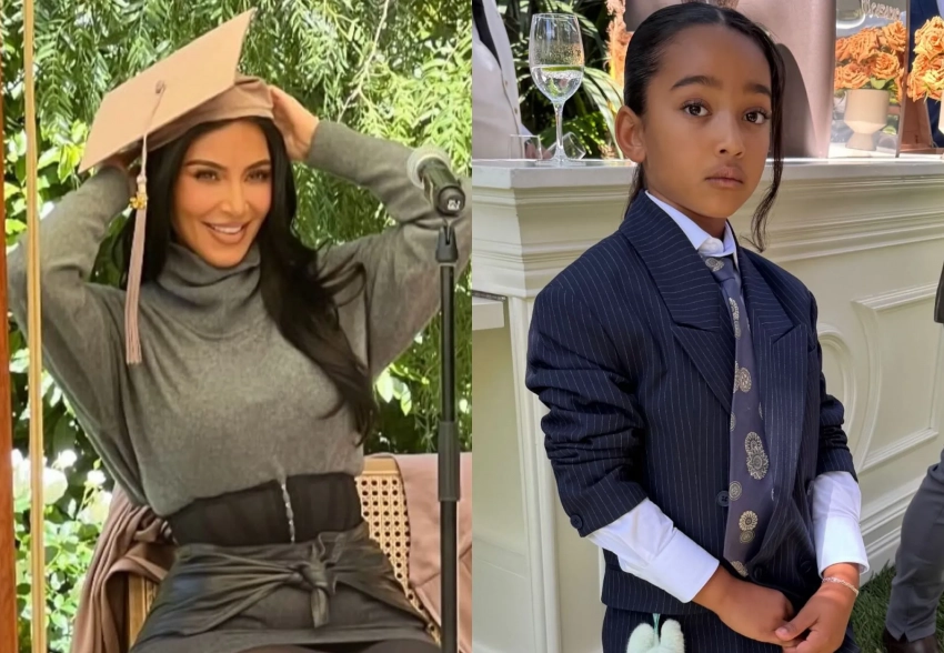 Ким Кардашьян окончила юридическую школу спустя шесть лет обучения, а дочь повторила её образ на выпускном