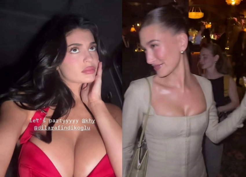 Кайли и Кендалл Дженнер, Хейли Бибер на вечеринке по случаю коллаба Khy и Dilara Findikoglu