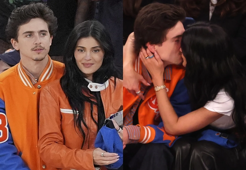 Тимоти Шаламе и Кайли Дженнер засняли за поцелуями на баскетбольном матче