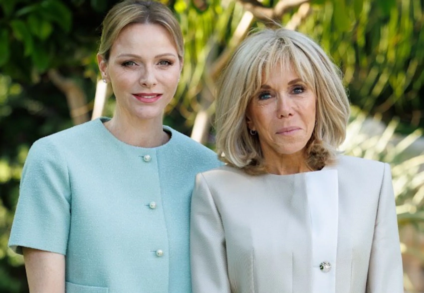 Княгиня Шарлен и князь Альбер с детьми встретились с Эммануэлем и Брижит Макрон в Монако