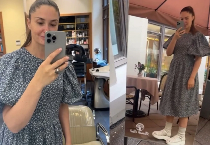 Агата Муцениеце показала фигуру в просторном платье на фоне слухов о беременности