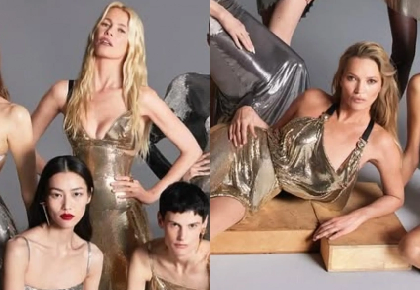 Клаудия Шиффер, Кейт Мосс, Наташа Поли и Эмбер Валлетта снялись в прощальном кампейне Донателлы Версаче для Versace