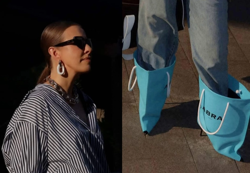 "Людмила Прокофьевна, вам нравятся?". Ксения Собчак примерила сапоги в виде пакетов