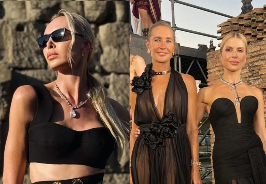 Ксения Собчак, Илона Столье, Оксана Бондаренко посетили показ Dolce & Gabbana в Риме