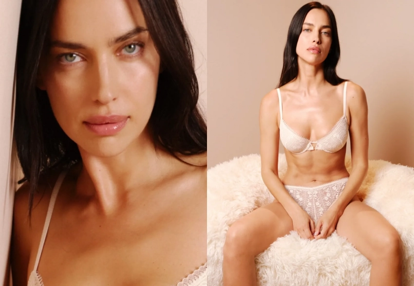 В кружеве и носках: Ирина Шейк снялась в рекламе нижнего белья