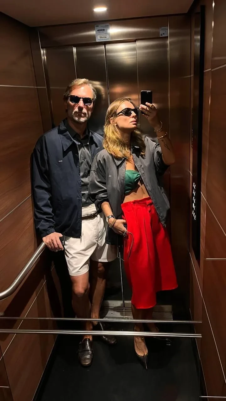 Ксения Собчак, Елена Перминова, Анастасия Рябцова с мужем и Кэри Маллиган на показе Prada в Милане