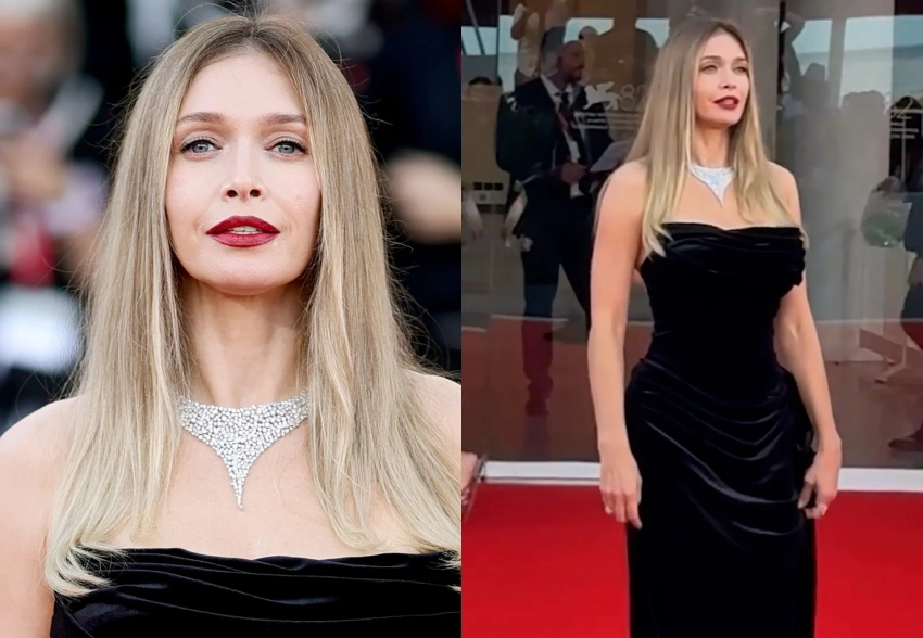 Венеция-2025: Вера Брежнева вышла на красную дорожку в бархатном платье