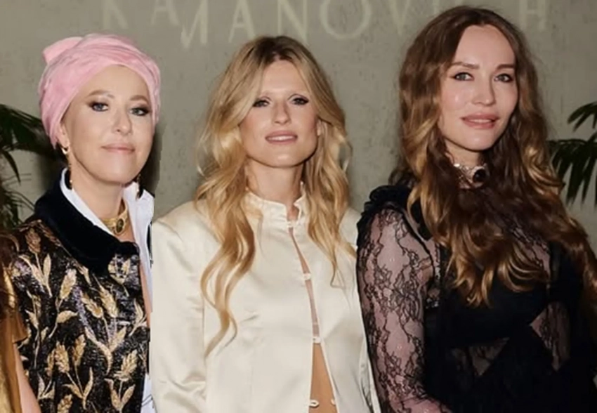 Ксения Собчак, Софья Эрнст, Стеша Маликова, Наталья Давыдова на презентации Ekonika x Kalmanovich