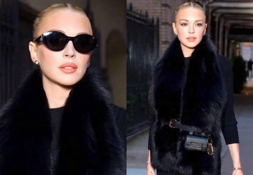 Неделя моды в Нью-Йорке: Линдси Лохан в мехах на вечеринке Fendi