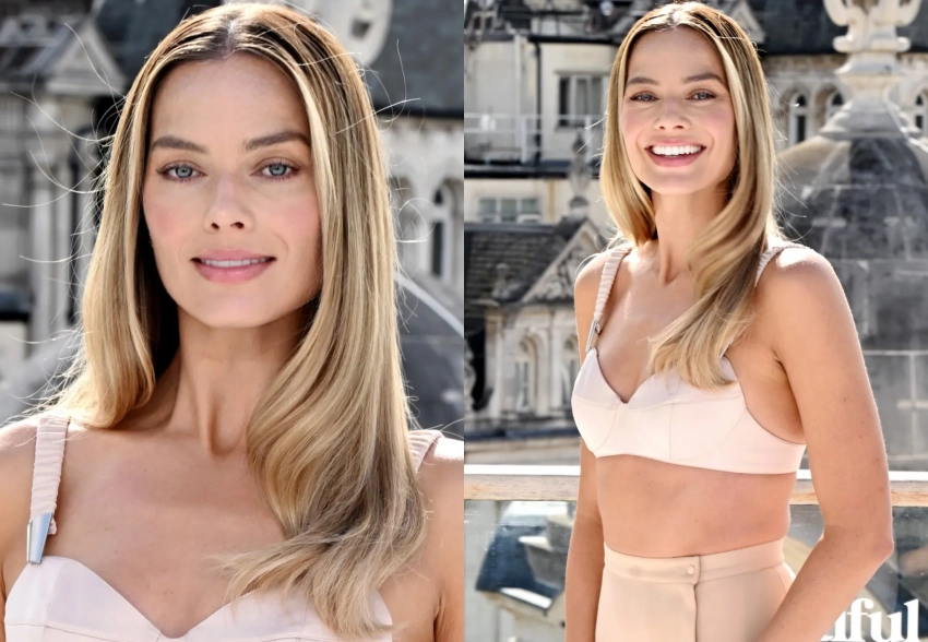 Марго Робби вышла в свет в бюстгальтере