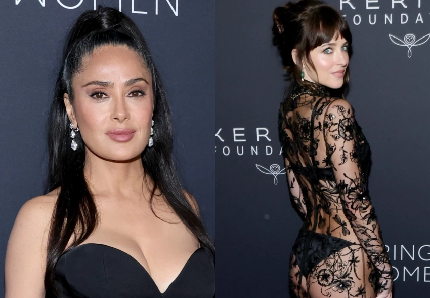 Сальма Хайек с мужем, Лорен Санчес, "голая" Дакота Джонсон, Деми Мур и Джорджина Родригес с кольцом в 30 каратов на гала-ужине Kering