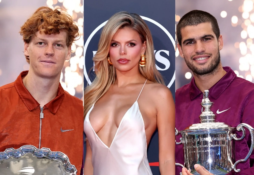 В сети обсуждают модель Sports Illustrated, которая якобы одновременно встречалась с финалистами US Open Синнером и Алькарасом