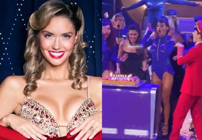 Глубоко беременная Агата Муцениеце вышла на сцену эротического шоу