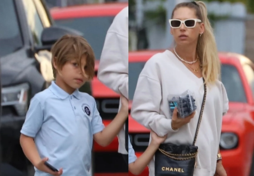 Беременную четвёртым ребёнком Анну Курникову засняли с сыном в Майами