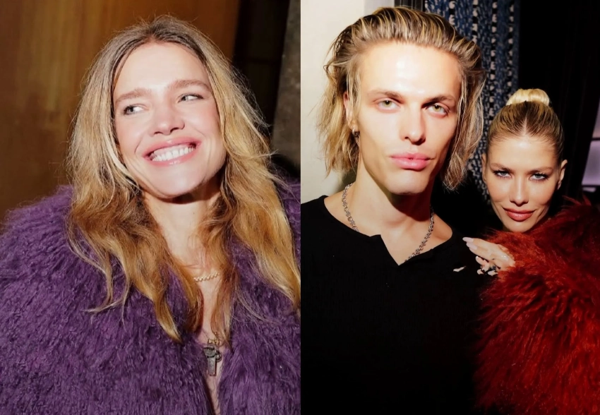 Наталья Водянова, Елена Перминова и Тарас Романов, Анна Делло Руссо в платье Anastasia Zadorina на вечеринке Эдварда Эннинфула