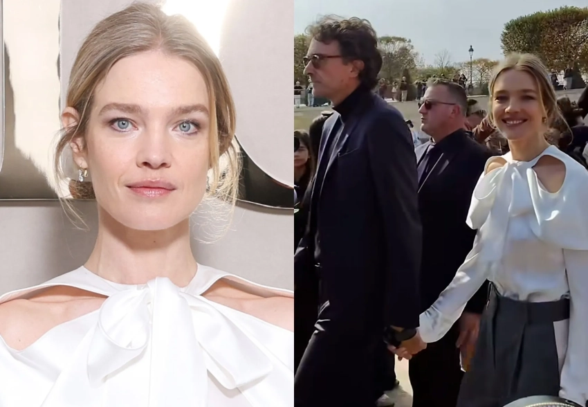 Наталья Водянова с мужем Антуаном Арно и свёкром-миллиардером Бернаром Арно посетила показ Dior в Париже