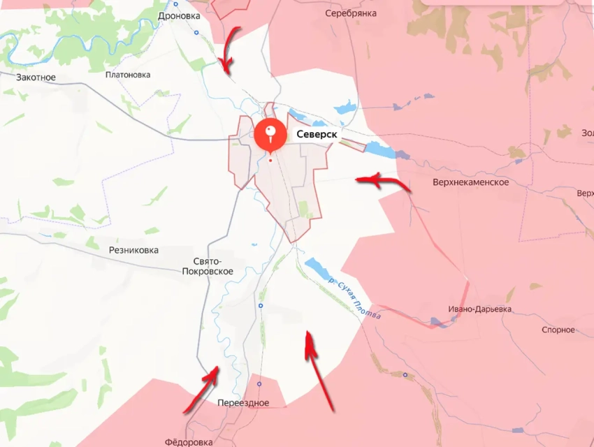 Впервые ВС РФ продвинулись к основной части Северска сразу с трёх направлений