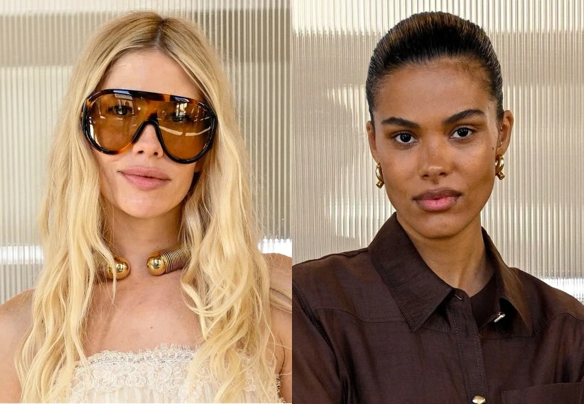 Тина Кунаки и Елена Перминова встретились на Неделе моды в Париже