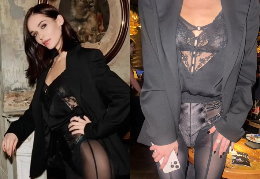 Софья Синицына снялась в колготках и чёрном боди