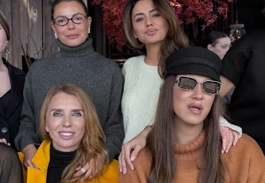 Светлана Бондарчук с мужем, Юлия Барановская и Кристина Потупчик на светском обеде