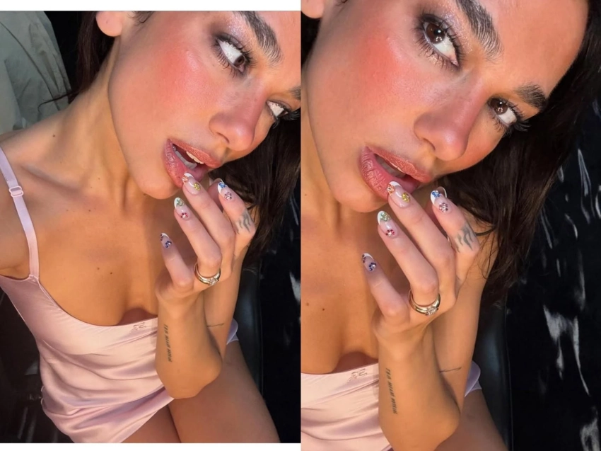 Ностальгия по лету: как сделать маникюр со стразами, как у Дуа Липы