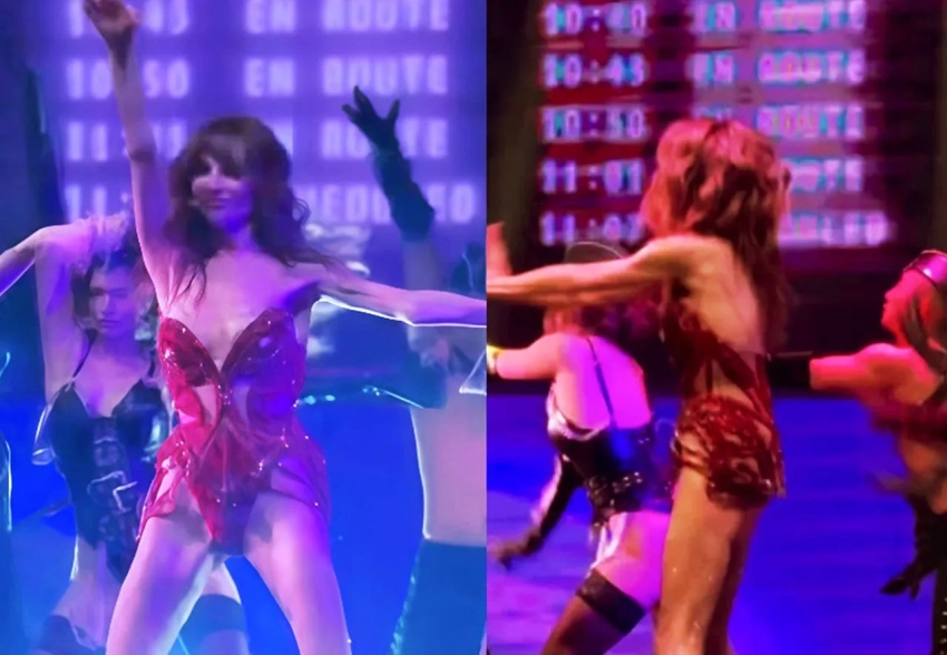 Екатерина Варнава в открытом наряде исполнила танец на сцене