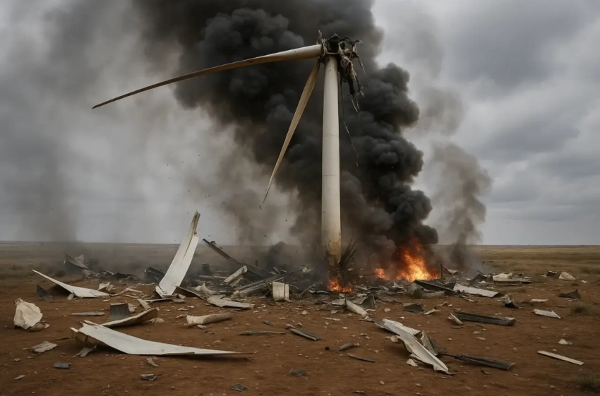 Второй удар по ветрогенераторам за сутки: уничтожен ветряк под Краматорском