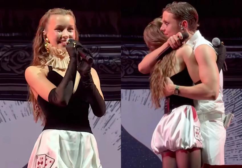 "Главная фанатка". 16-летняя Анна Пересильд поддержала бойфренда Ваню Дмитриенко на его концерте