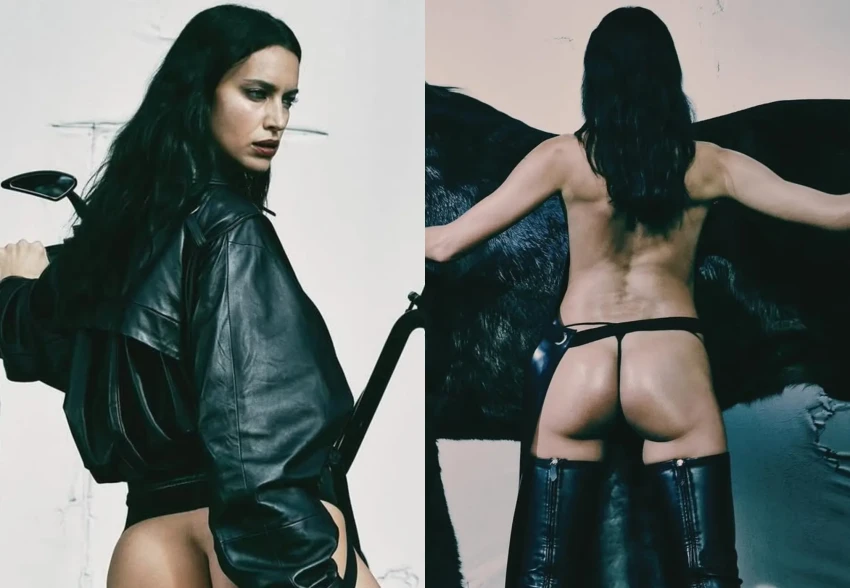 Ирина Шейк снялась обнажённой в кожаном фартуке и ботфортах
