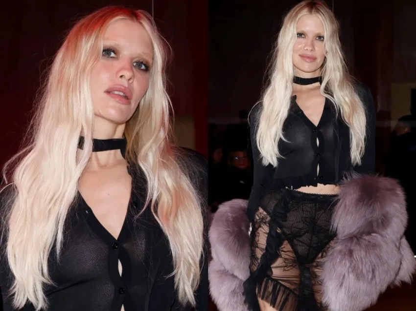 Неделя моды в Милане: Елена Перминова в прозрачной юбке посетила показ Blumarine